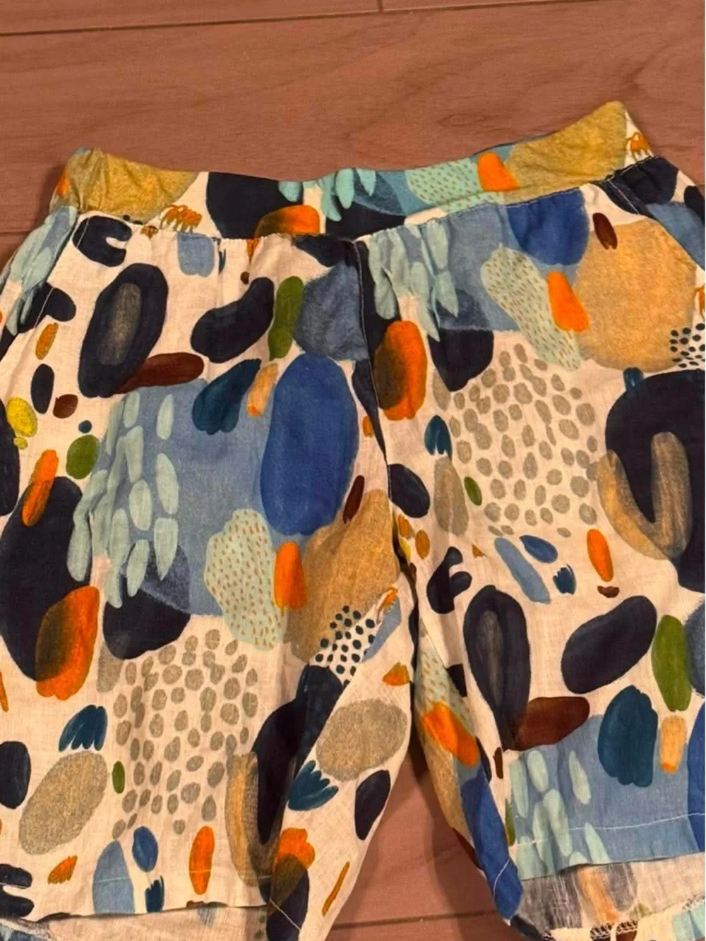 Flora Ashley Women’s Abstract Multi-Color Shorts w pockets LARGE NEW WITH TAGS